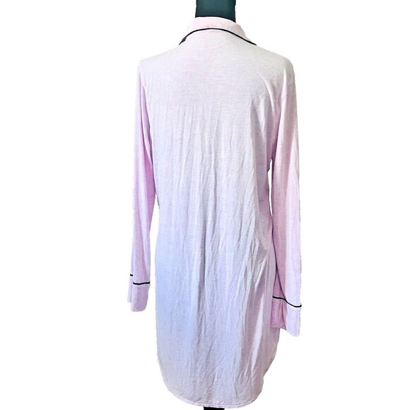 Victoria's Secret Sz Small Pink VS Soft Long Sleeve Button Up Sleep‎ Shirt Soft - Picture 4 of 5